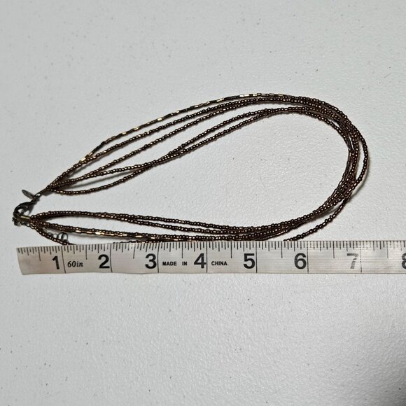 Cookie Lee Boho Bronze Seed Beaded Necklace Multi-Strand Fashion Jewelry Women - Picture 5 of 5